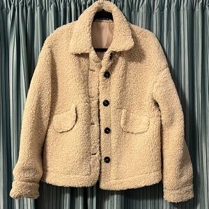 Boohoo Tan Teddy Coat